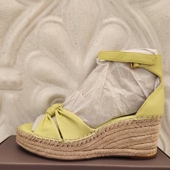 Franco Sarto "Clementine" Green Leather Wedge Sandals. NIB. Size 9 - Picture 2 of 10